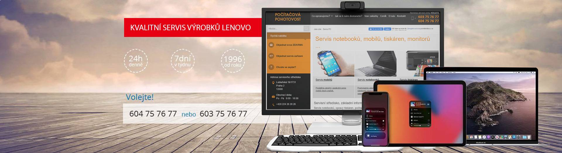 slider Servis výrobků Lenovo